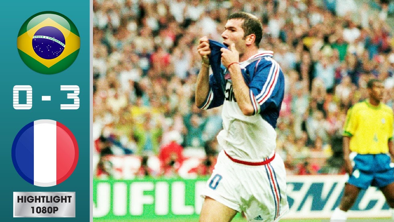 Football Final 1998, Brazil vs France 0-3 Highlights & Goals - France, Classic Match