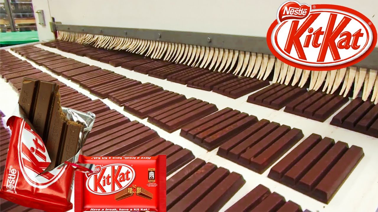 Kit Kat Factory, How Kit Kats Are Made In Factory, How Its Made Kit Kat, Food Factory