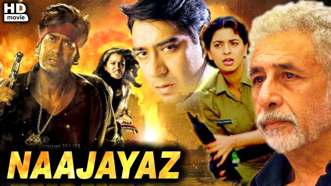 Najaayaz Bollywood Movie, Ajay Devagan, Juhi Chawala, Naseeruddin Shah, 1995