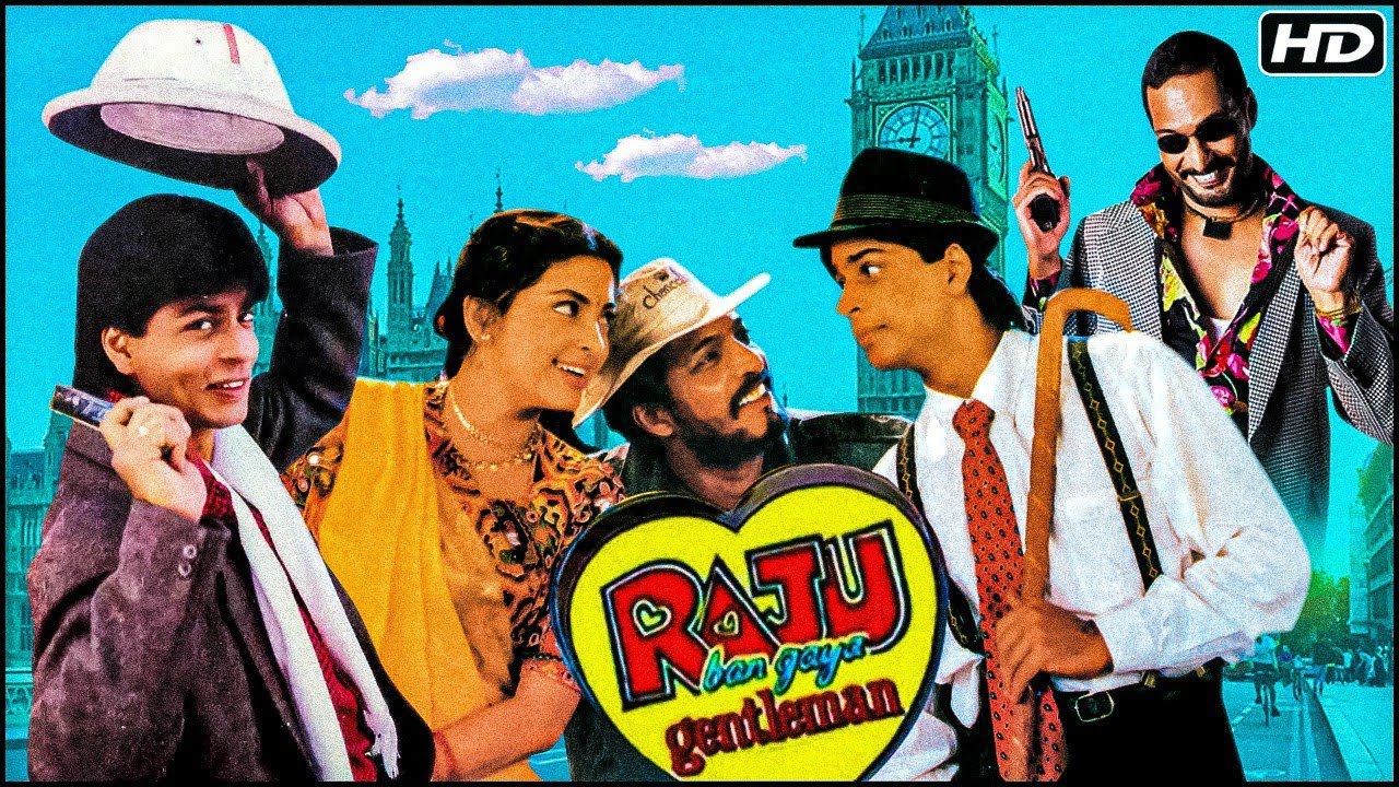 Raju Ban Gaya Gentleman Hindi Movie, Shah Rukh Khan, Nana Patekar, Juhi Chawla, Amrita Singh